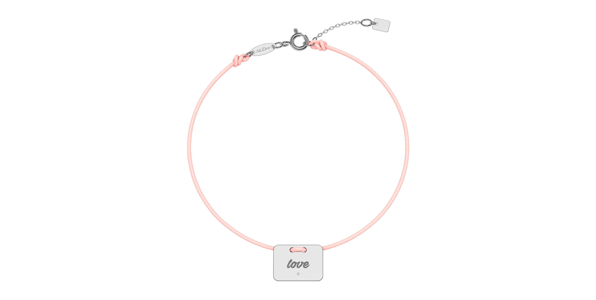 Diamantový náramek se šňůrkou Military Stamp Love