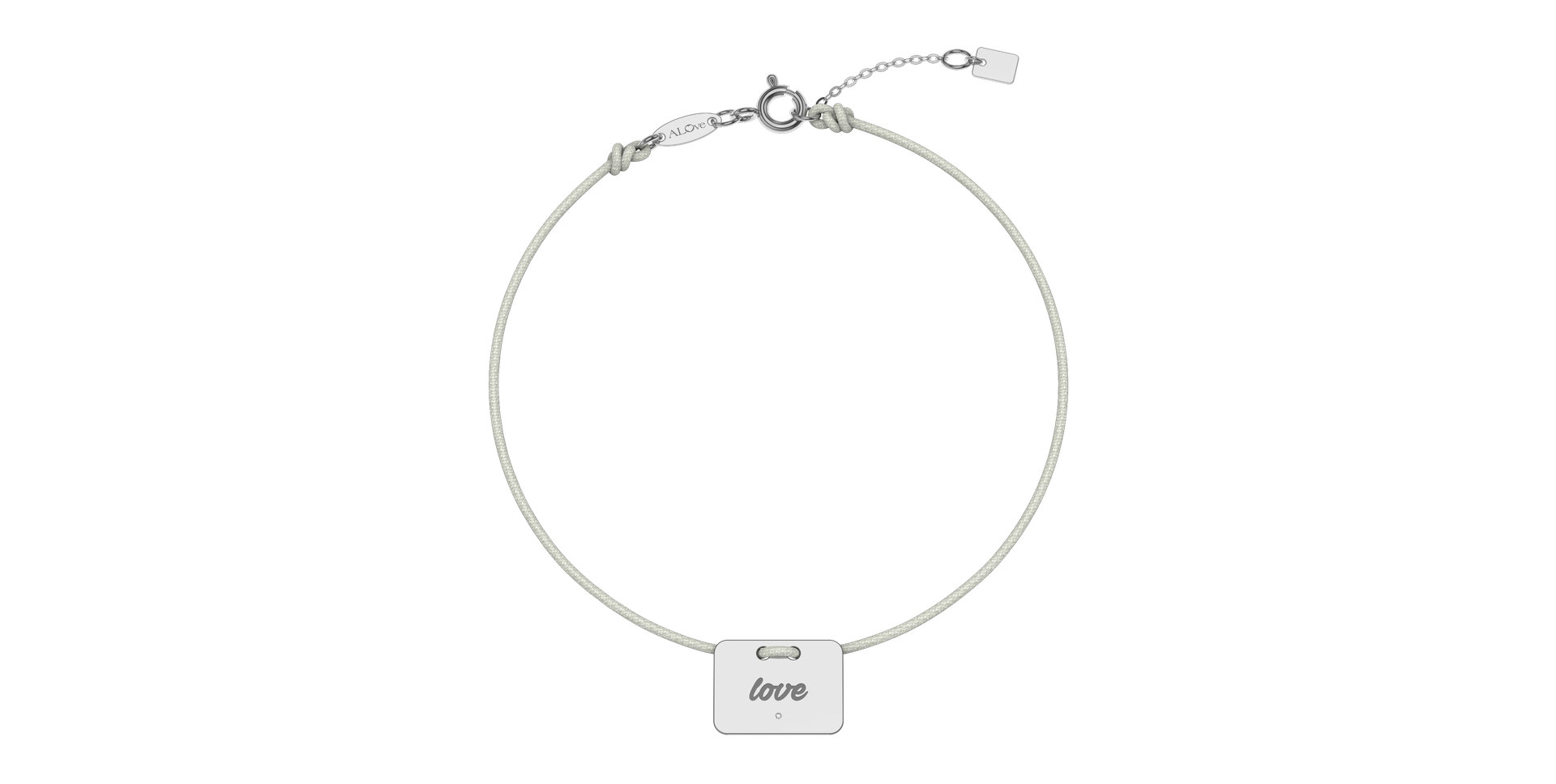 Diamantový náramek se šňůrkou Military Stamp Love