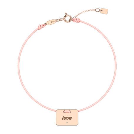 Diamantový náramek se šňůrkou Military Stamp Love