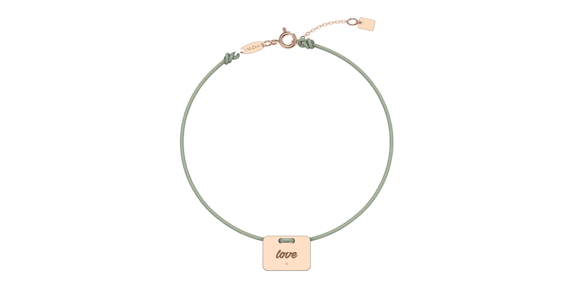 Diamantový náramek se šňůrkou Military Stamp Love