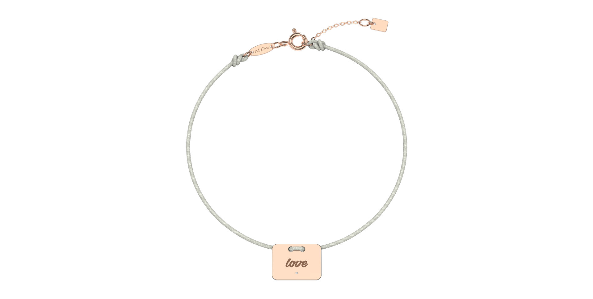 Diamantový náramek se šňůrkou Military Stamp Love