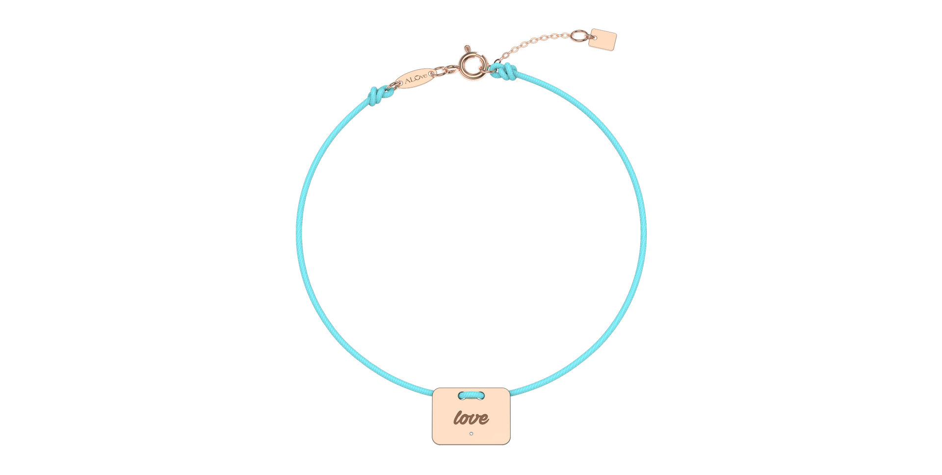 Diamantový náramek se šňůrkou Military Stamp Love