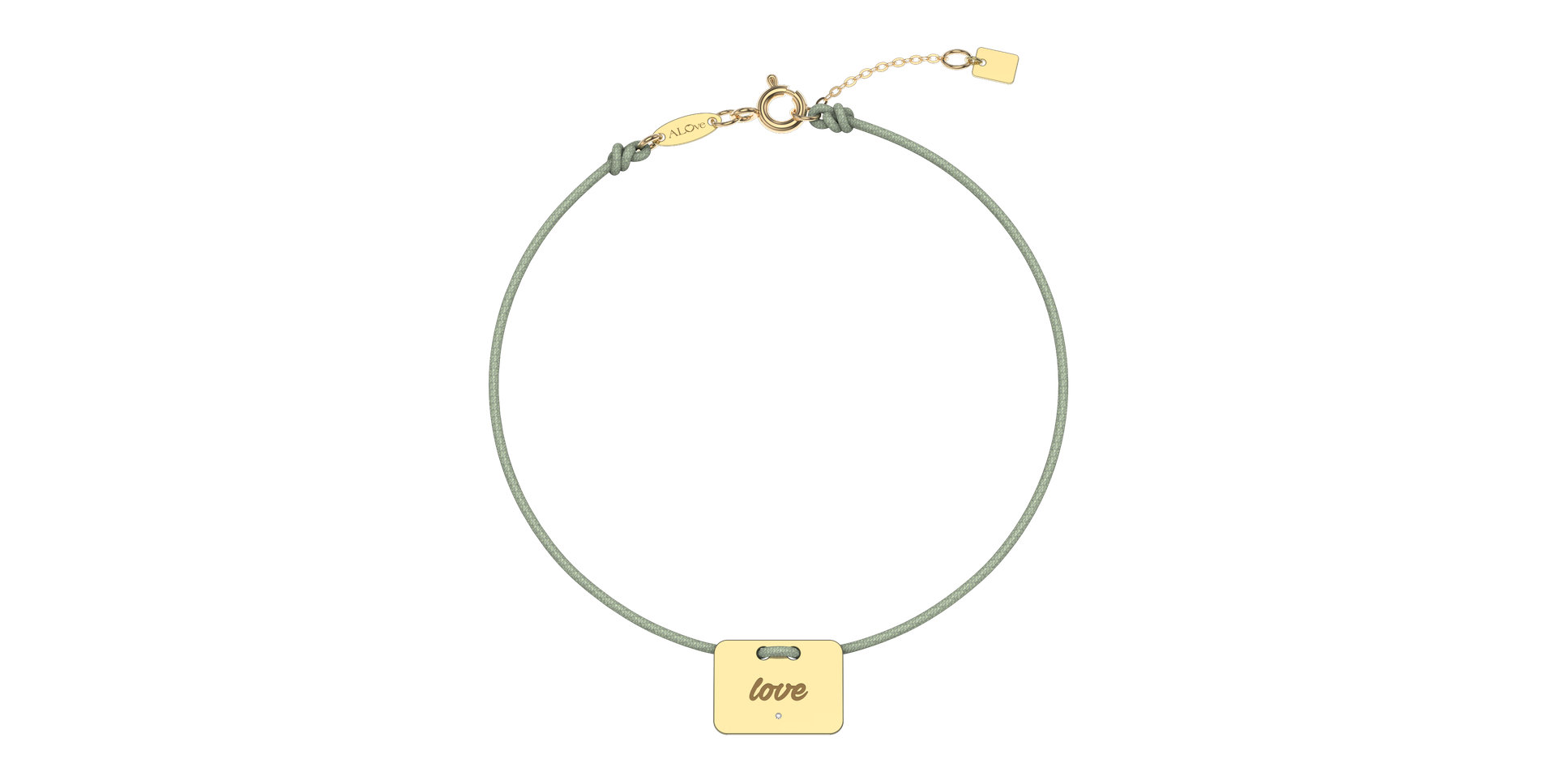 Diamantový náramek se šňůrkou Military Stamp Love