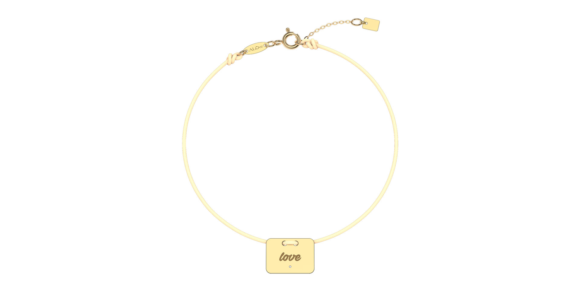 Diamantový náramek se šňůrkou Military Stamp Love