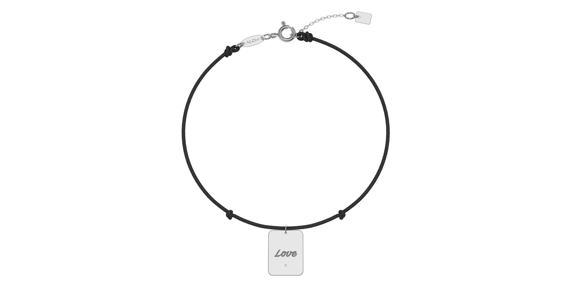 Diamantový náramek se šňůrkou Stamp Love