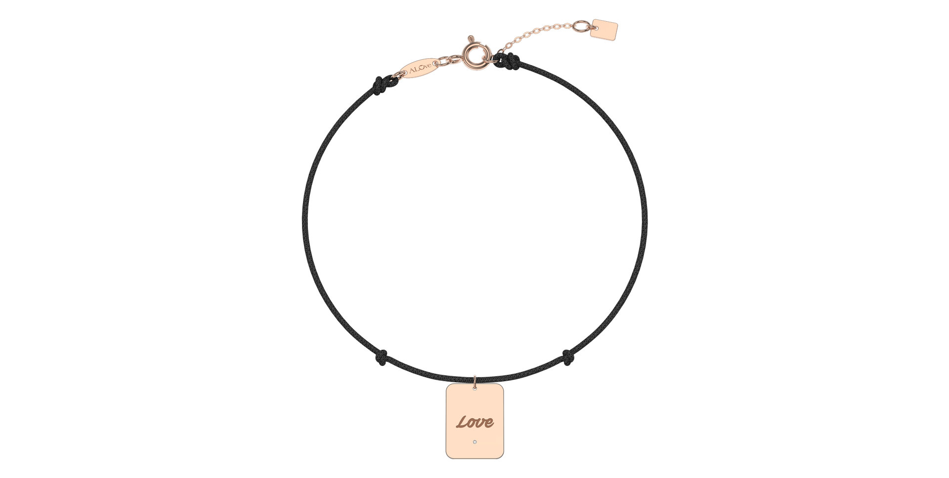 Diamantový náramek se šňůrkou Stamp Love