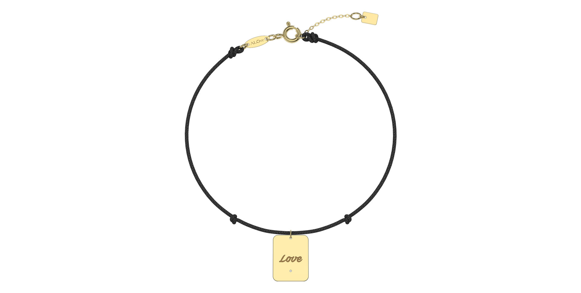 Diamantový náramek se šňůrkou Stamp Love