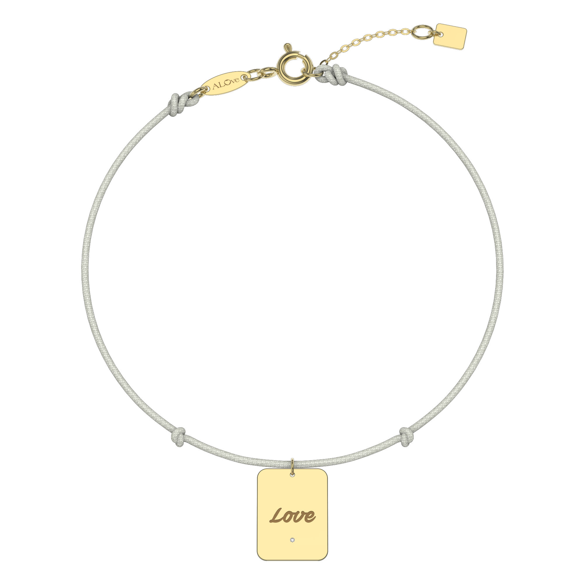 Diamantový náramek se šňůrkou Stamp Love ALOve