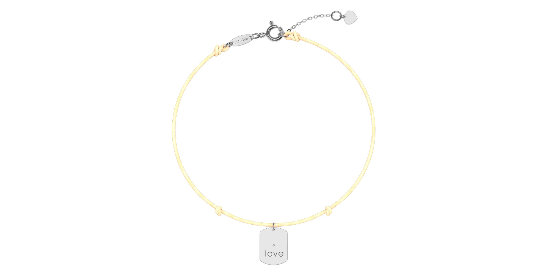 Diamantový náramek se šňůrkou Military Stamp