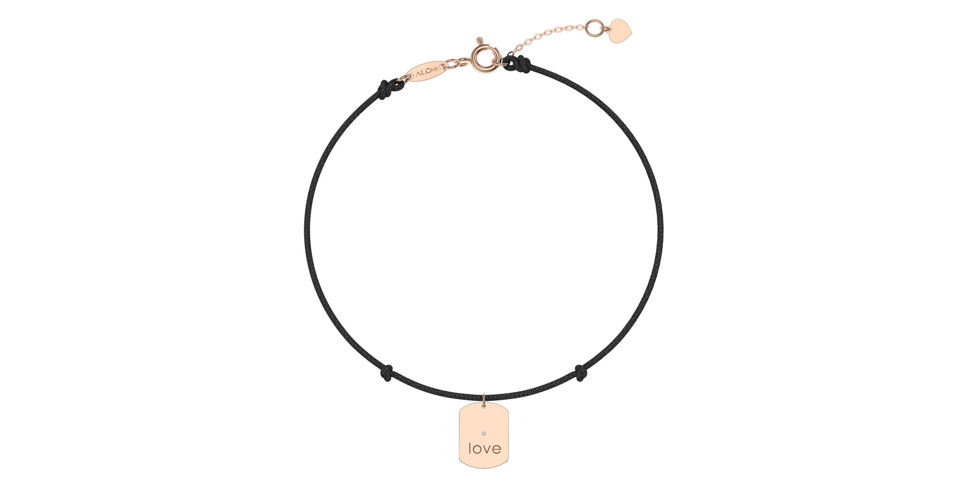 Diamantový náramek se šňůrkou Military Stamp