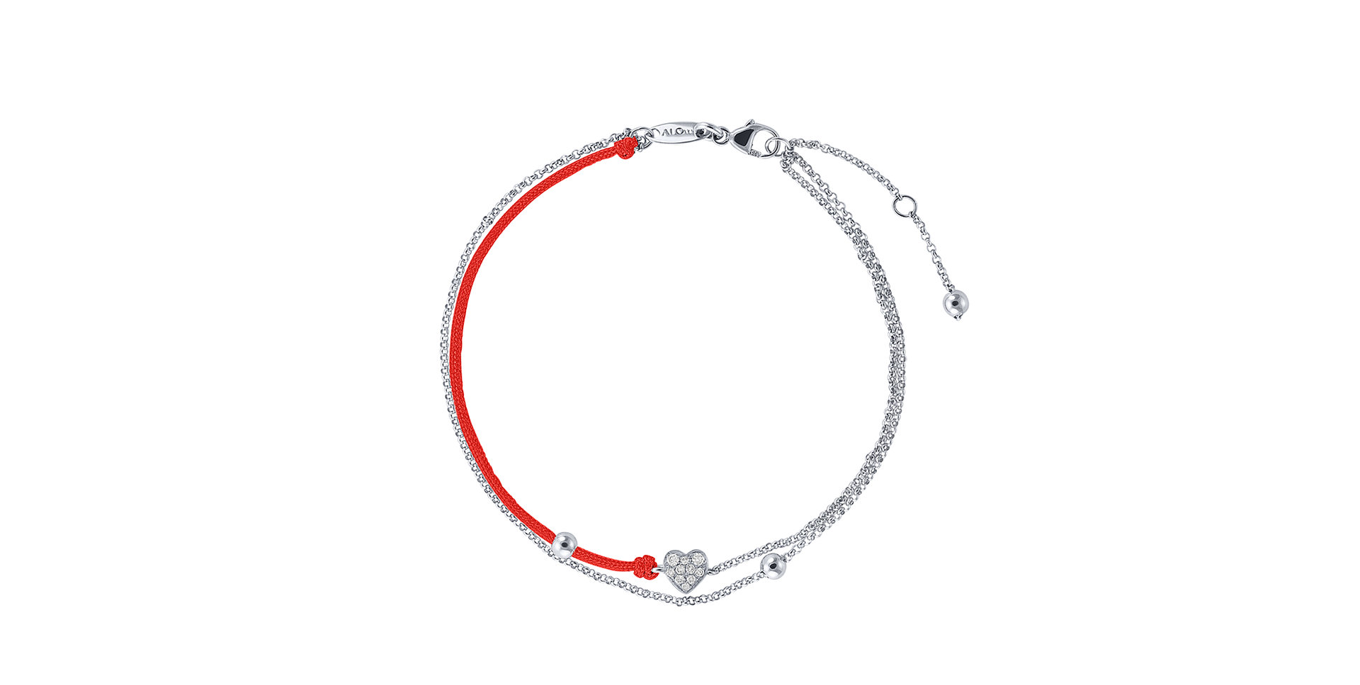 Diamantový náramek se šňůrkou Diamond Heart