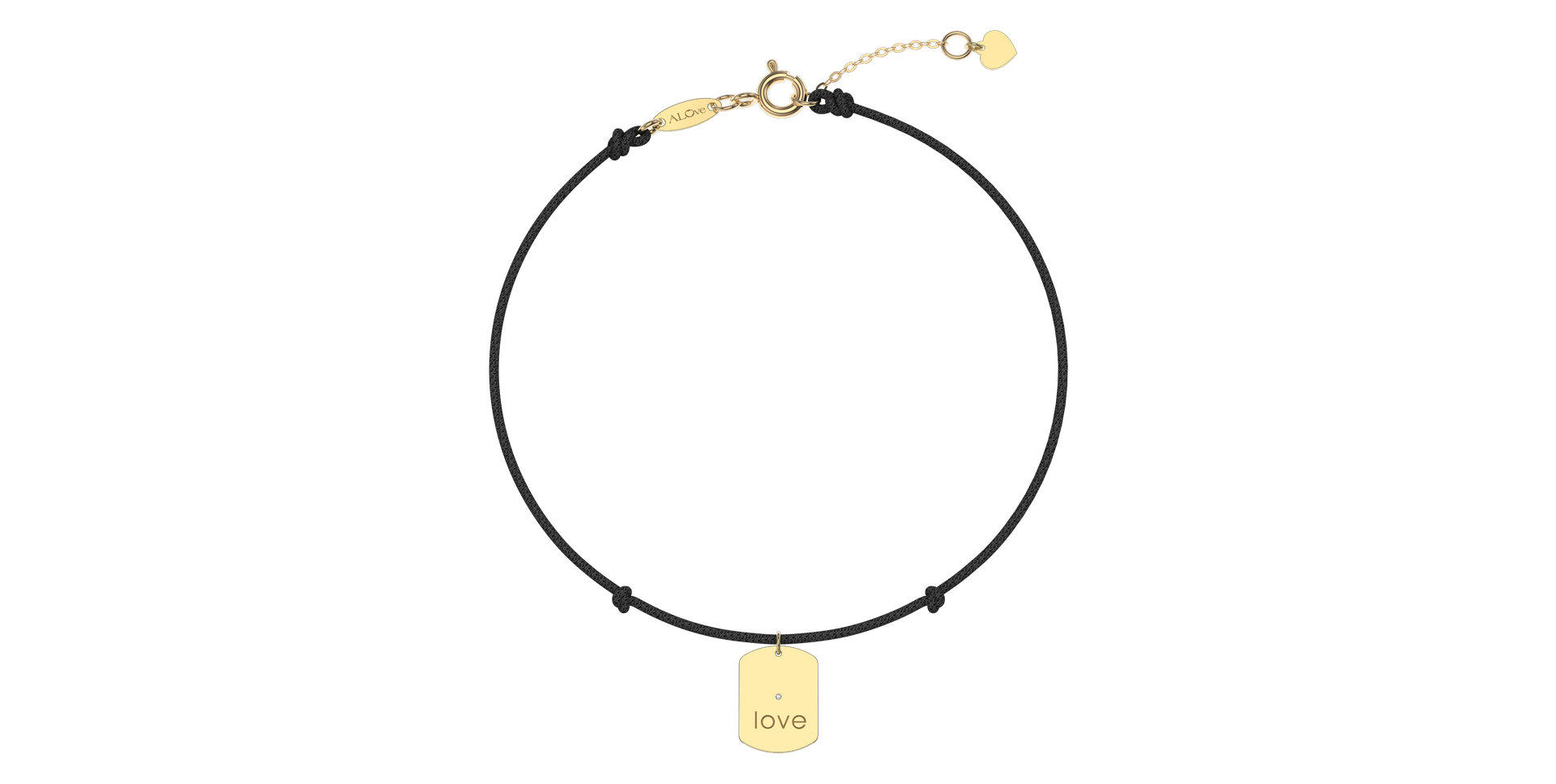 Diamantový náramek se šňůrkou Military Stamp