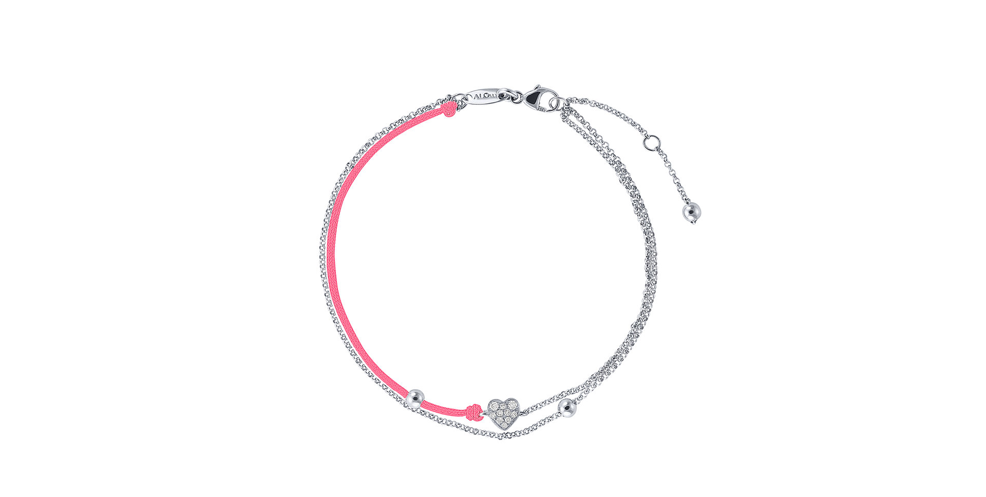 Diamantový náramek se šňůrkou Diamond Heart