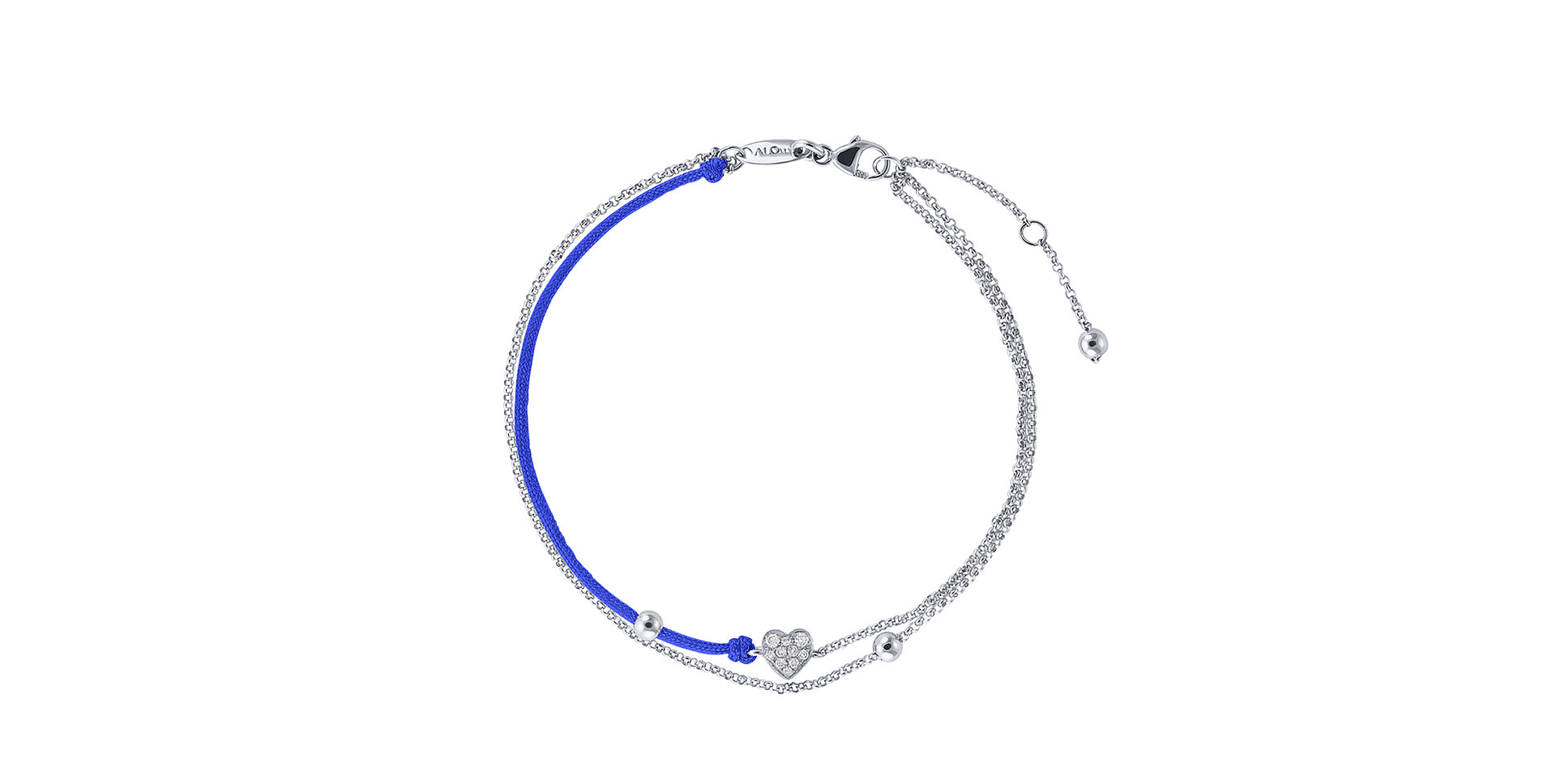 Diamantový náramek se šňůrkou Diamond Heart