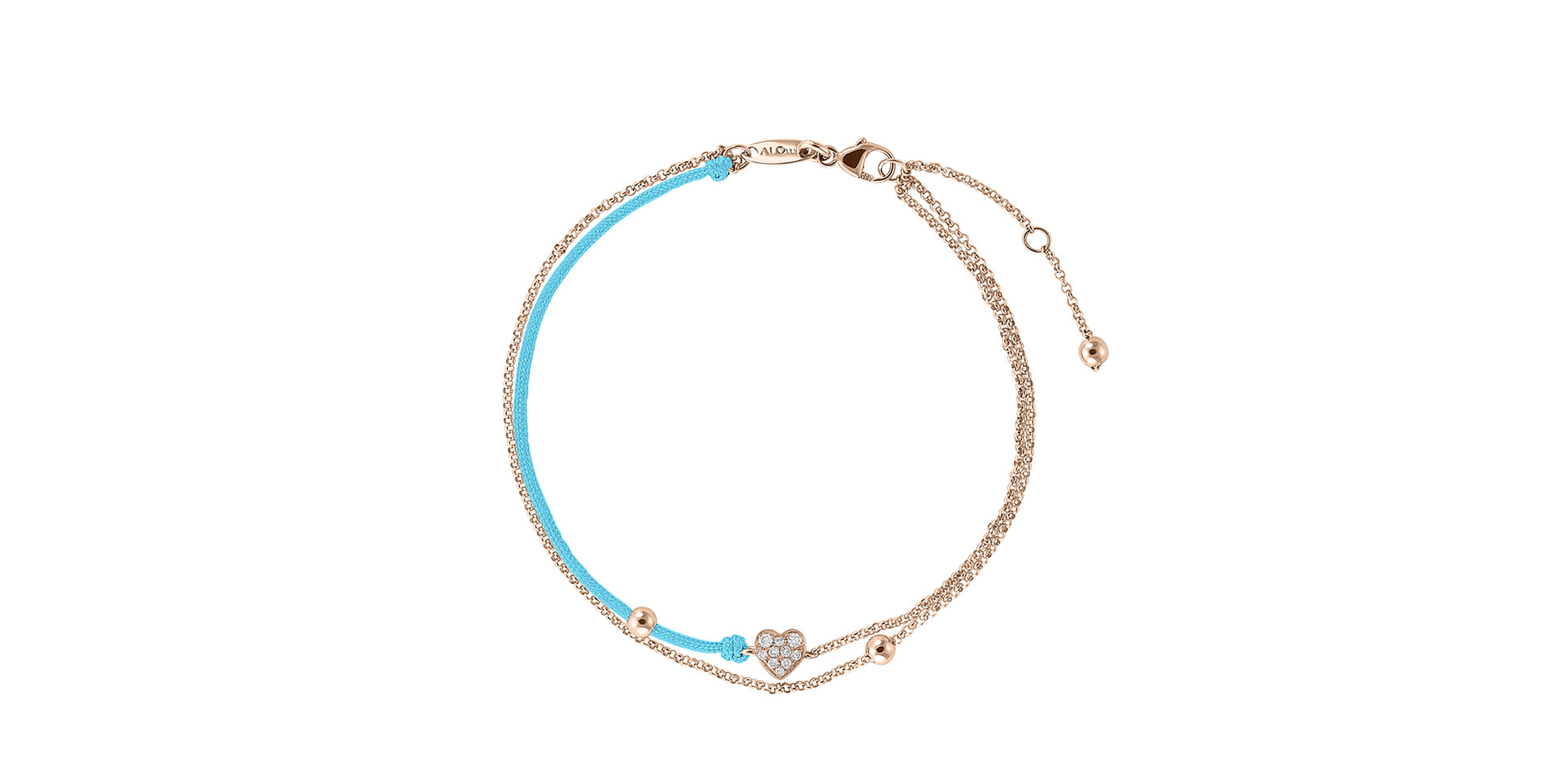 Diamantový náramek se šňůrkou Diamond Heart