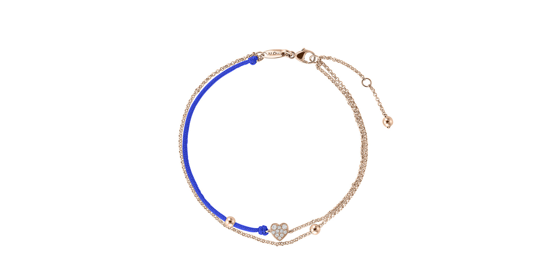 Diamantový náramek se šňůrkou Diamond Heart