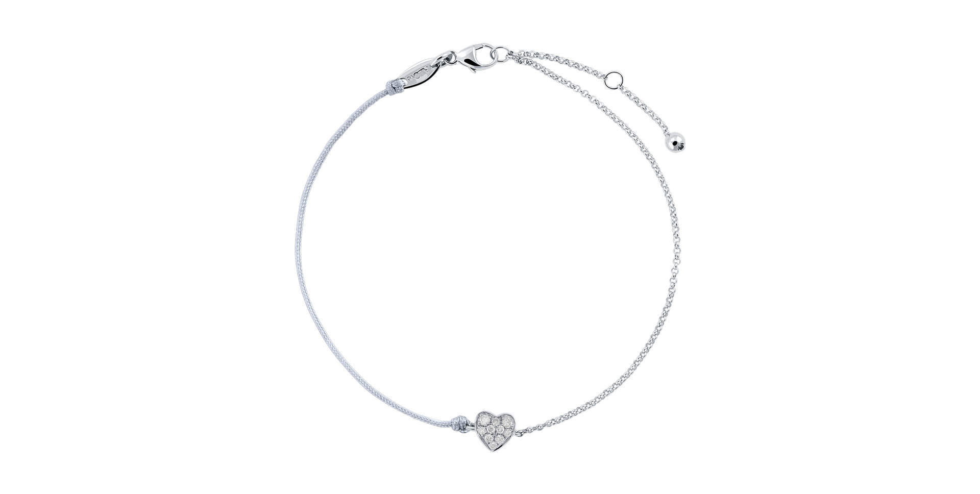 Diamantový náramek se šňůrkou Little Heart