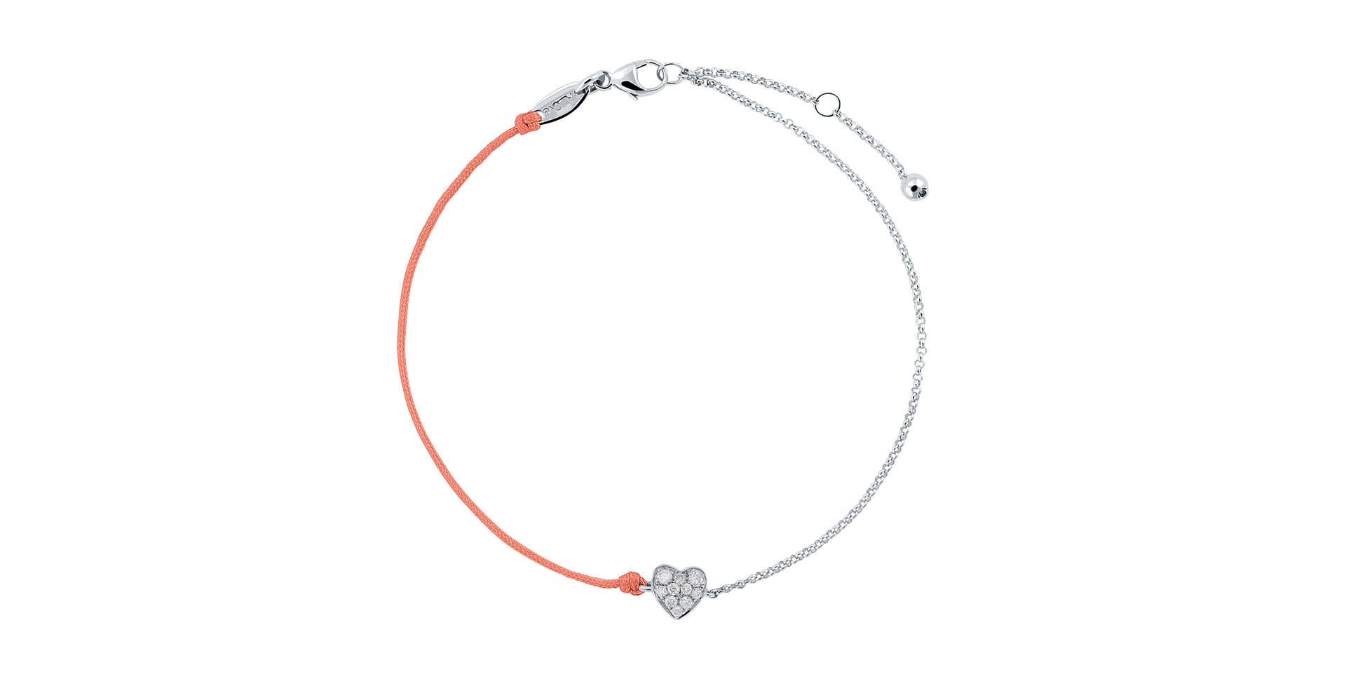 Diamantový náramek se šňůrkou Little Heart