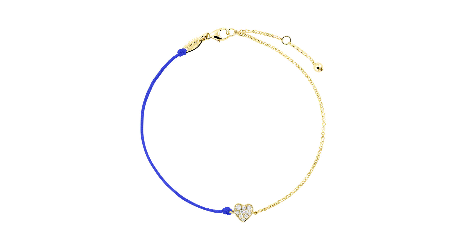 Diamantový náramek se šňůrkou Little Heart