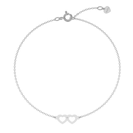 Náramek s diamantem Two Hearts