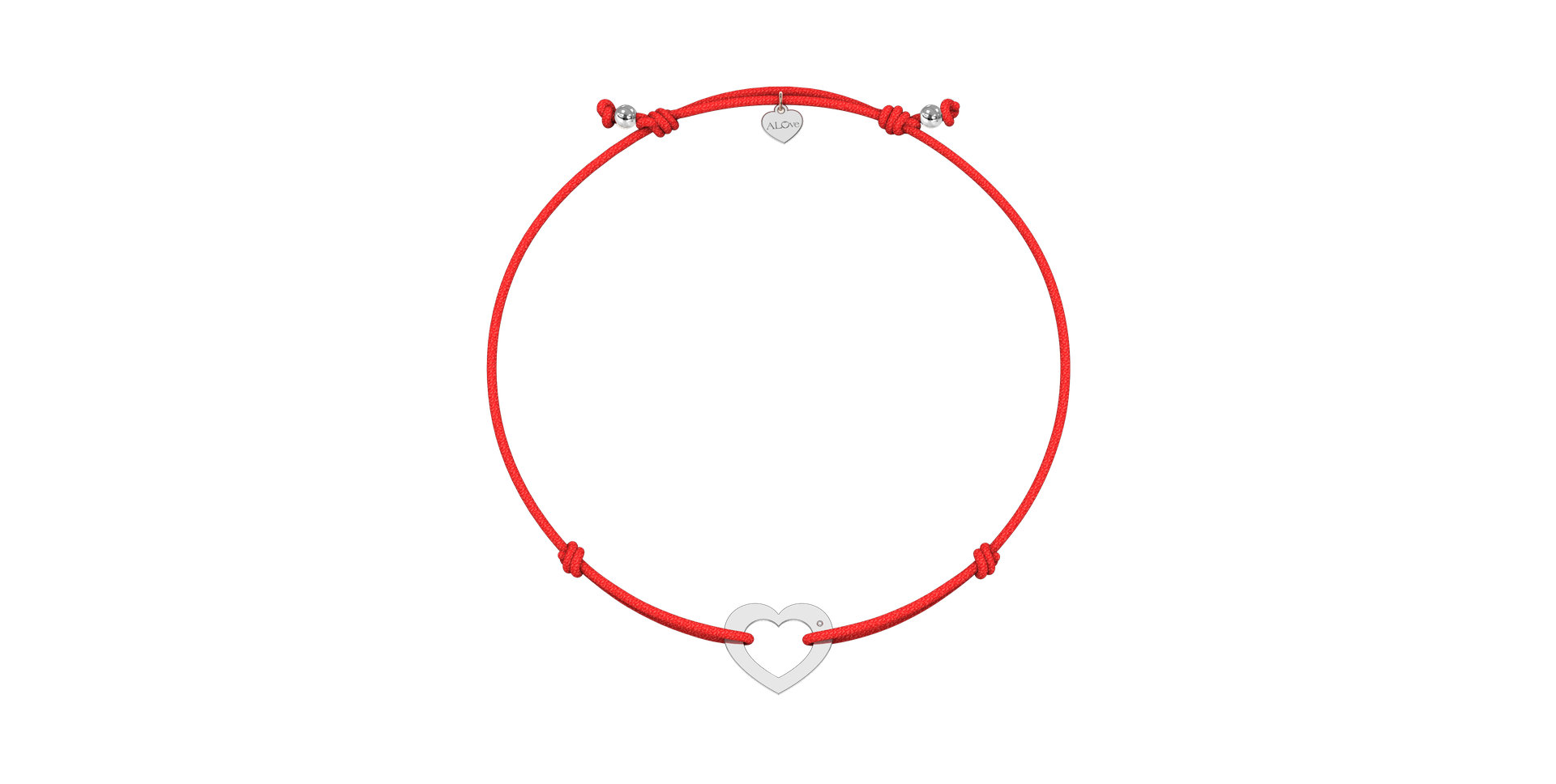 Diamantový náramek se šňůrkou Love