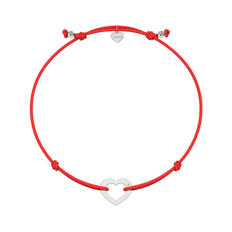 Diamantový náramek se šňůrkou Love