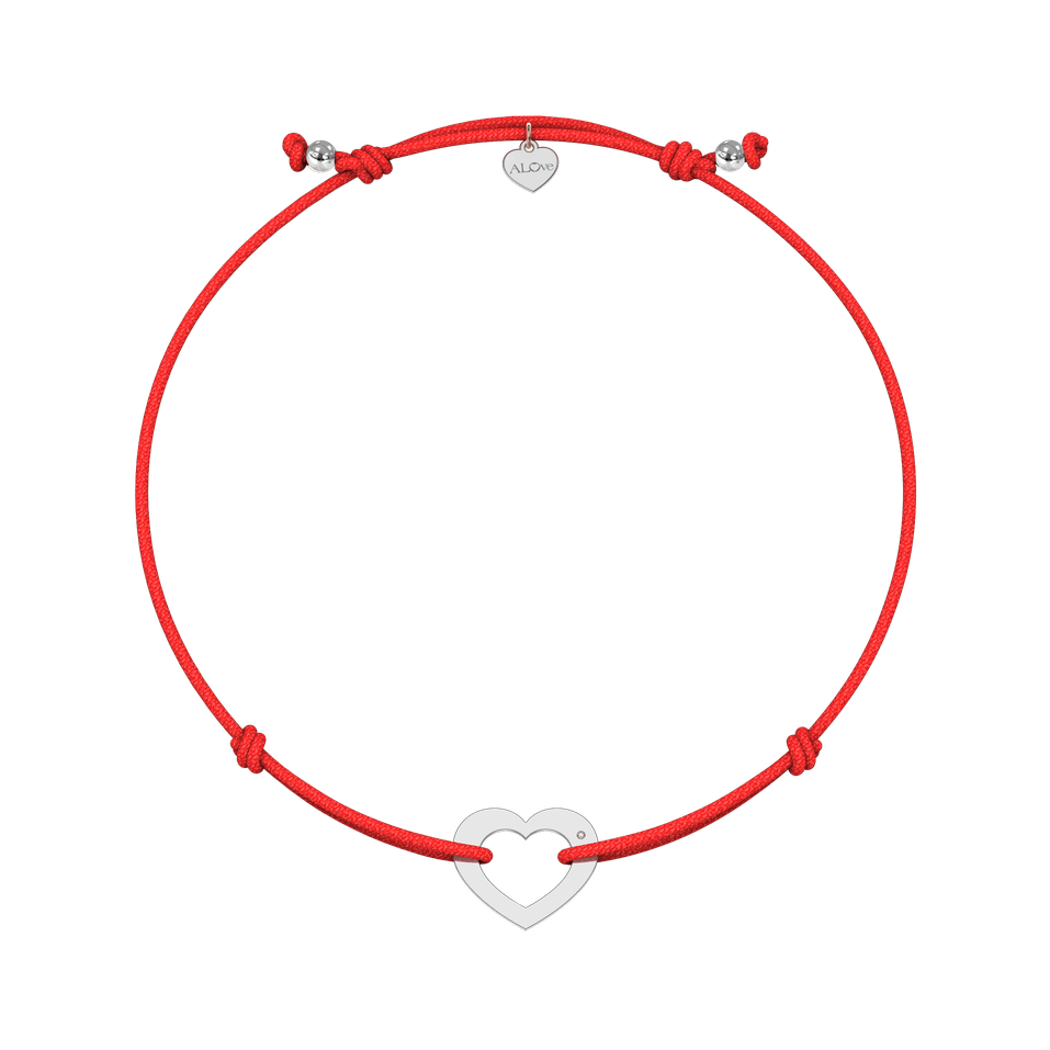 Diamantový náramek se šňůrkou Love