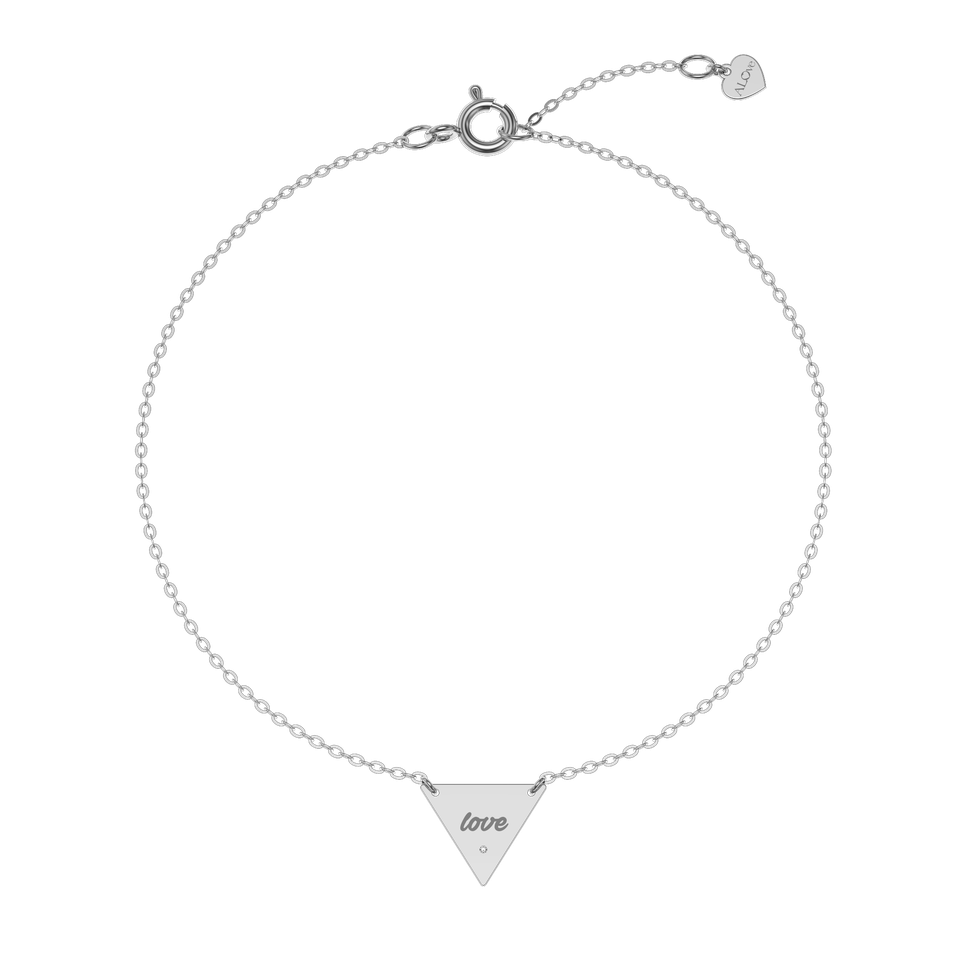 Náramek s diamantem Triangle Love