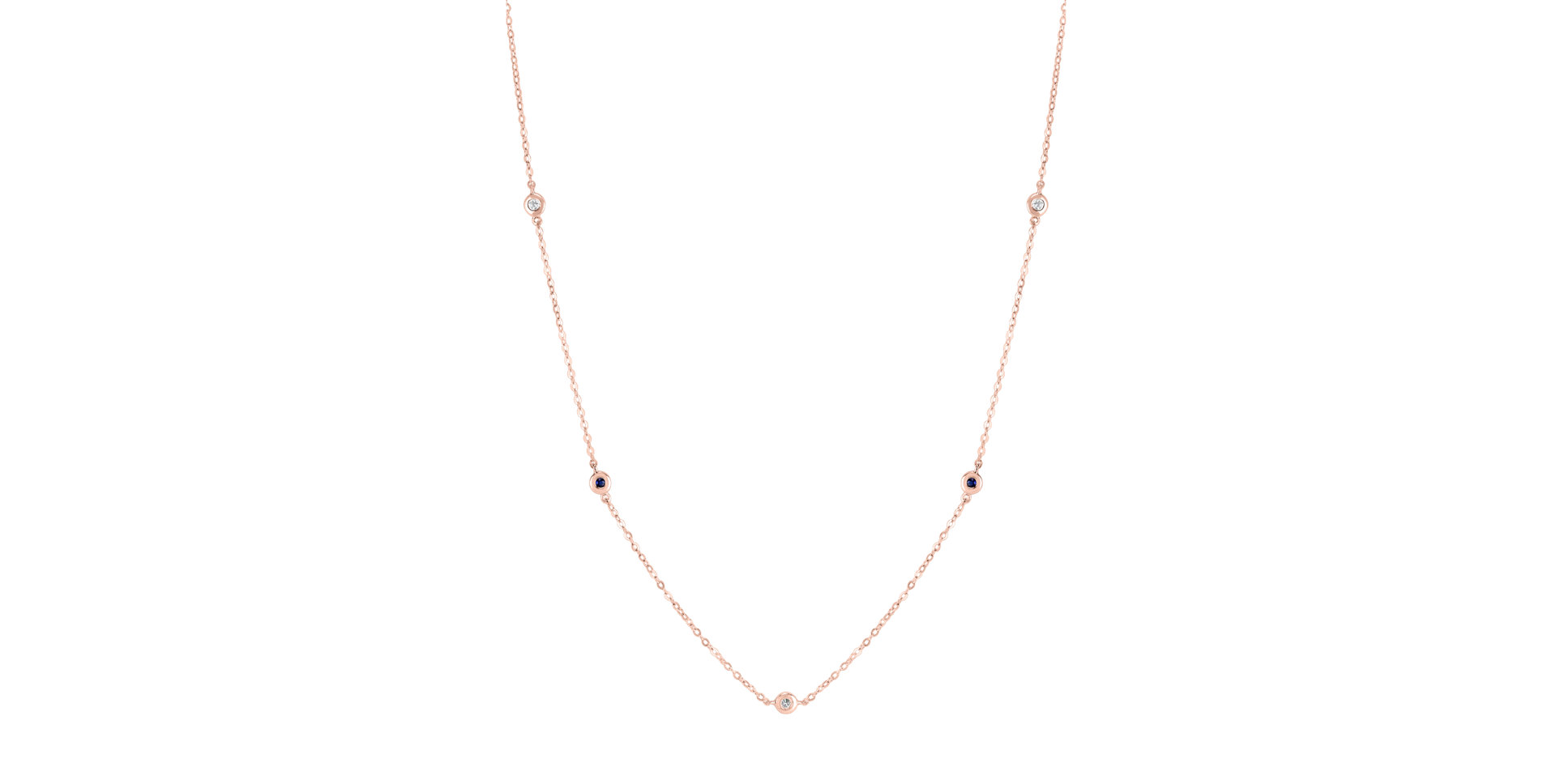 Náhrdelník s diamanty a safíry Dots