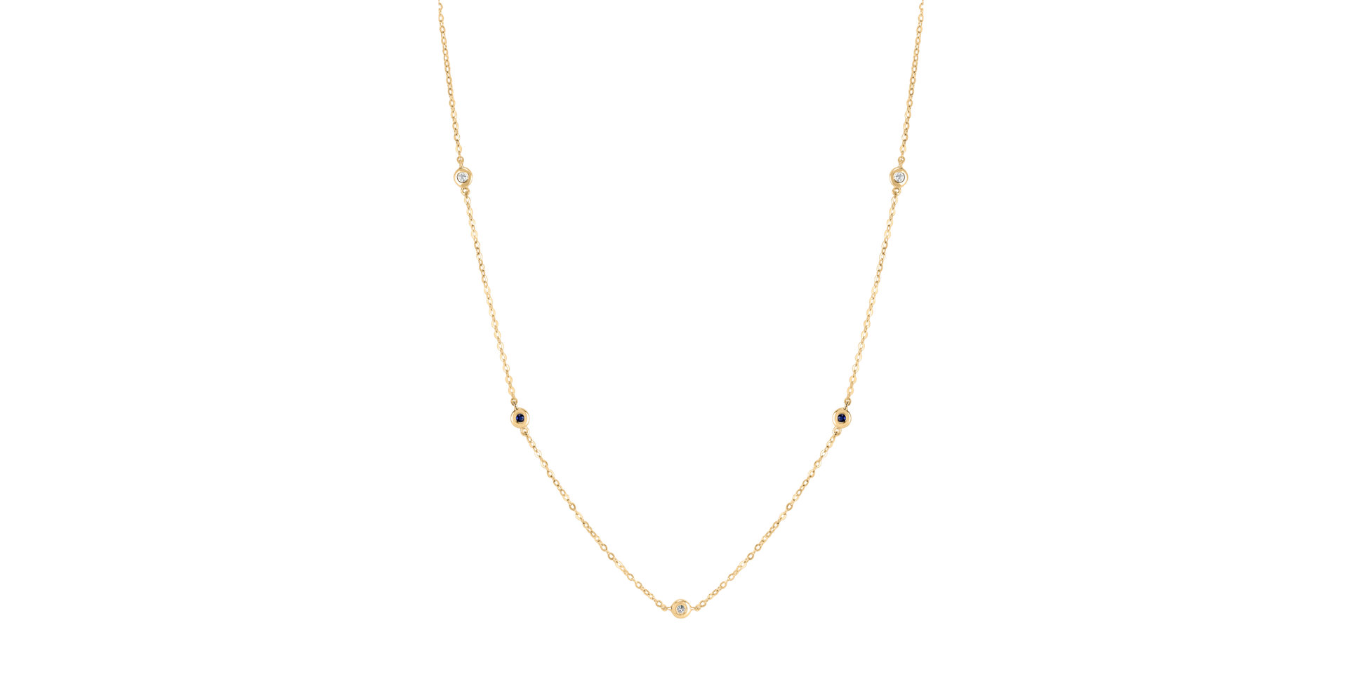 Náhrdelník s diamanty a safíry Dots