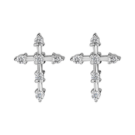 Náušnice s diamanty Sparkling Cross