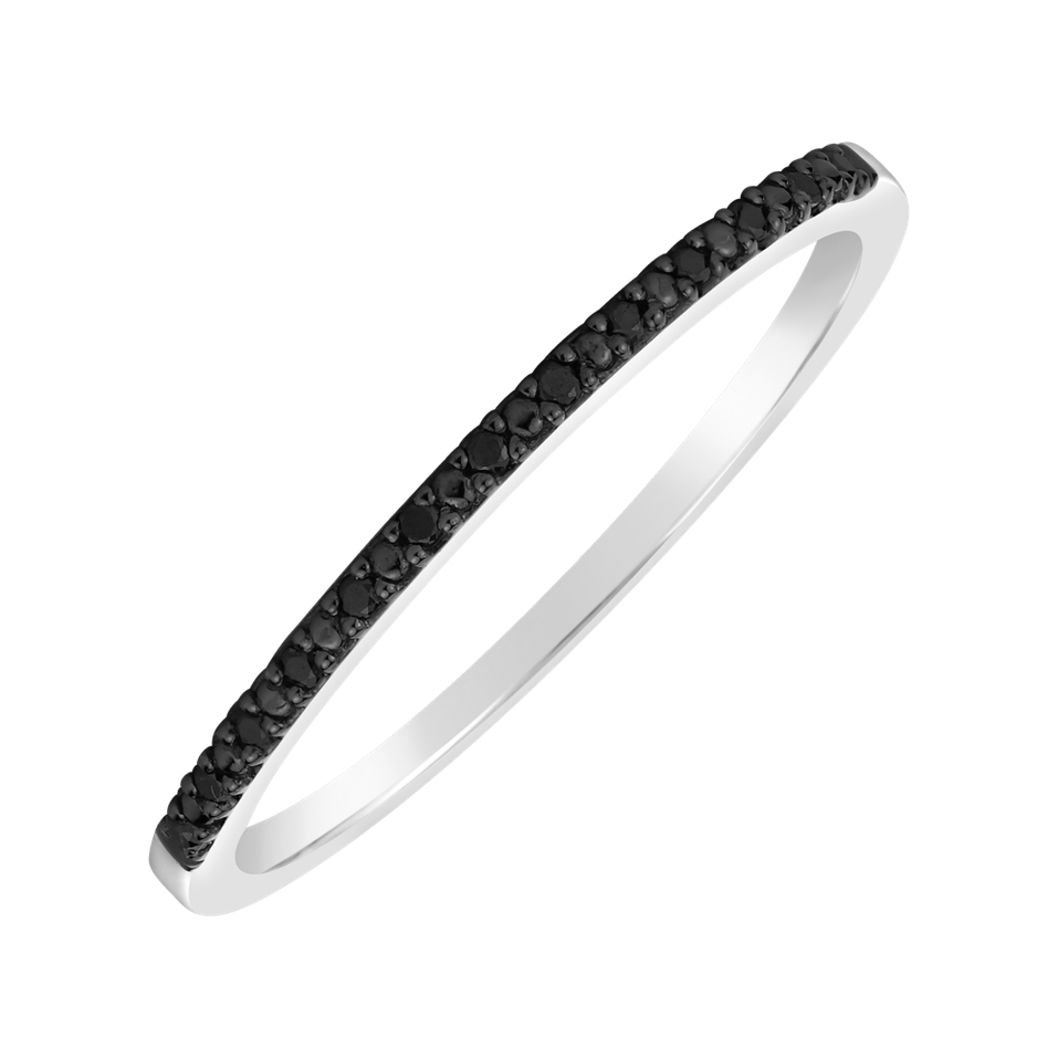 Prsten s černými diamanty Shiny Line