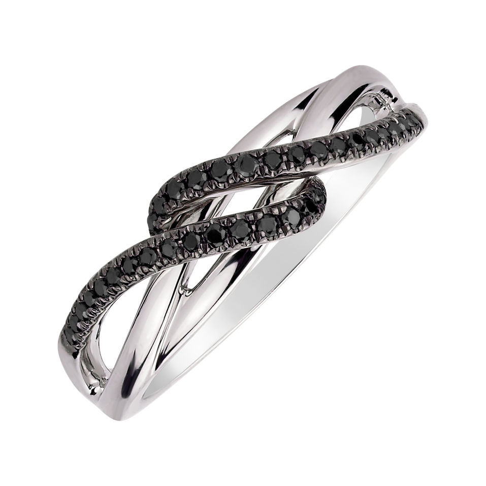 Prsten s černými diamanty Vivid Elegance