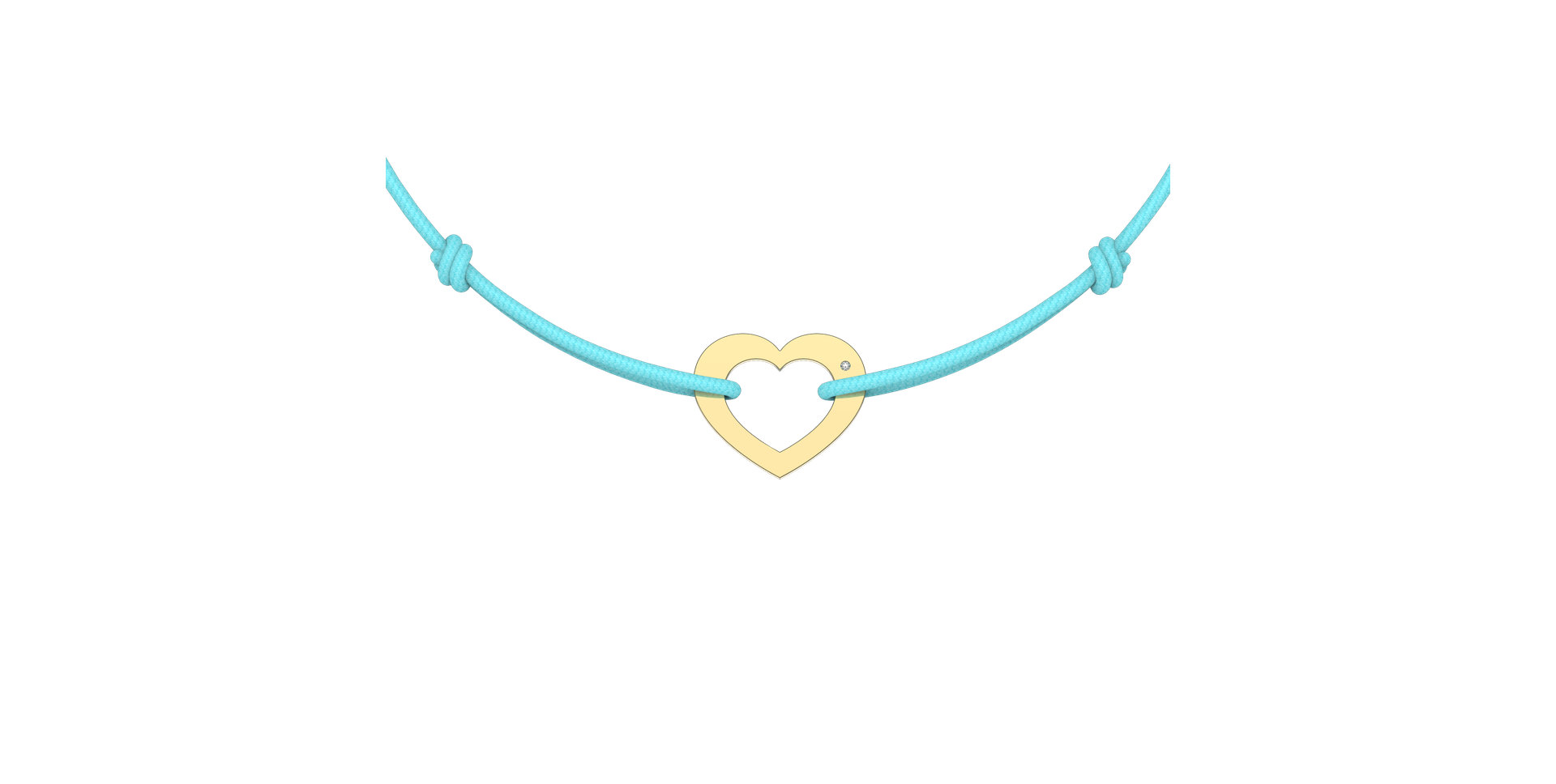 Diamantový náramek se šňůrkou Love