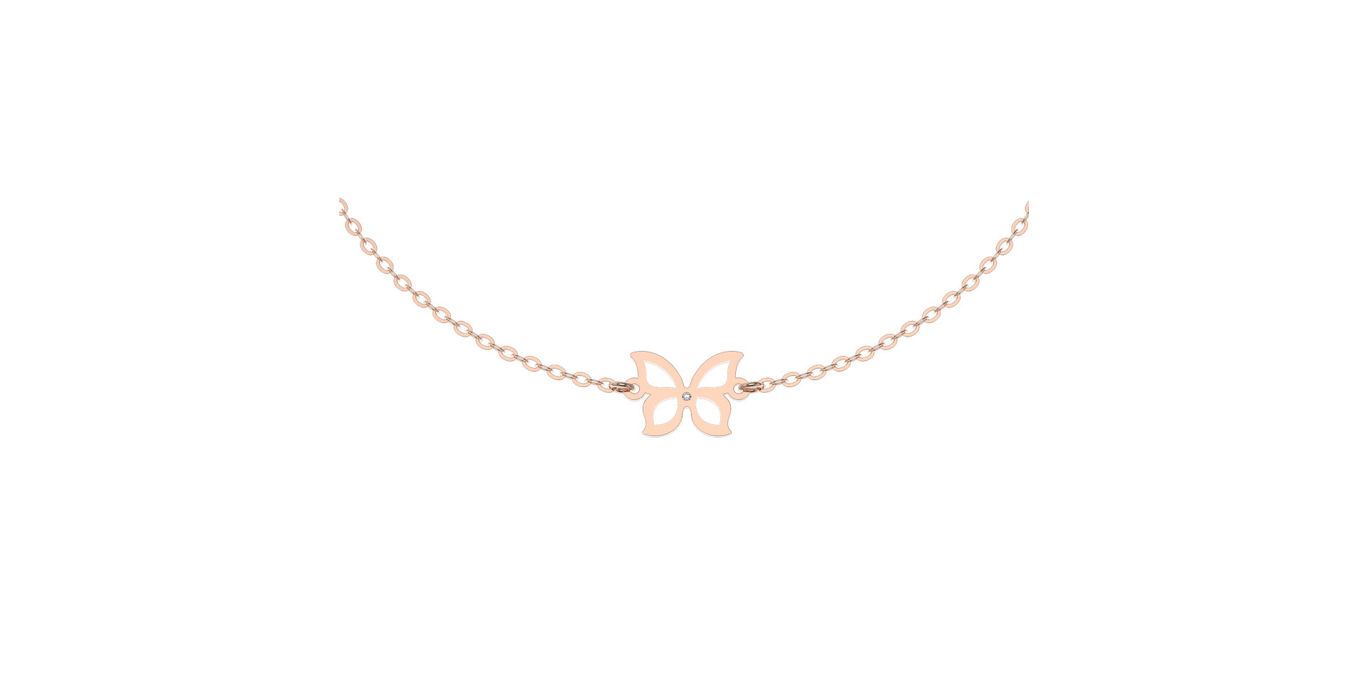 Náramek s diamantem Gold Butterfly