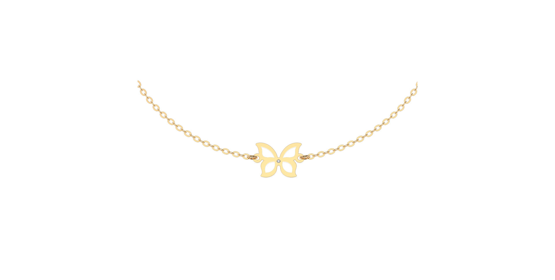 Náramek s diamantem Gold Butterfly