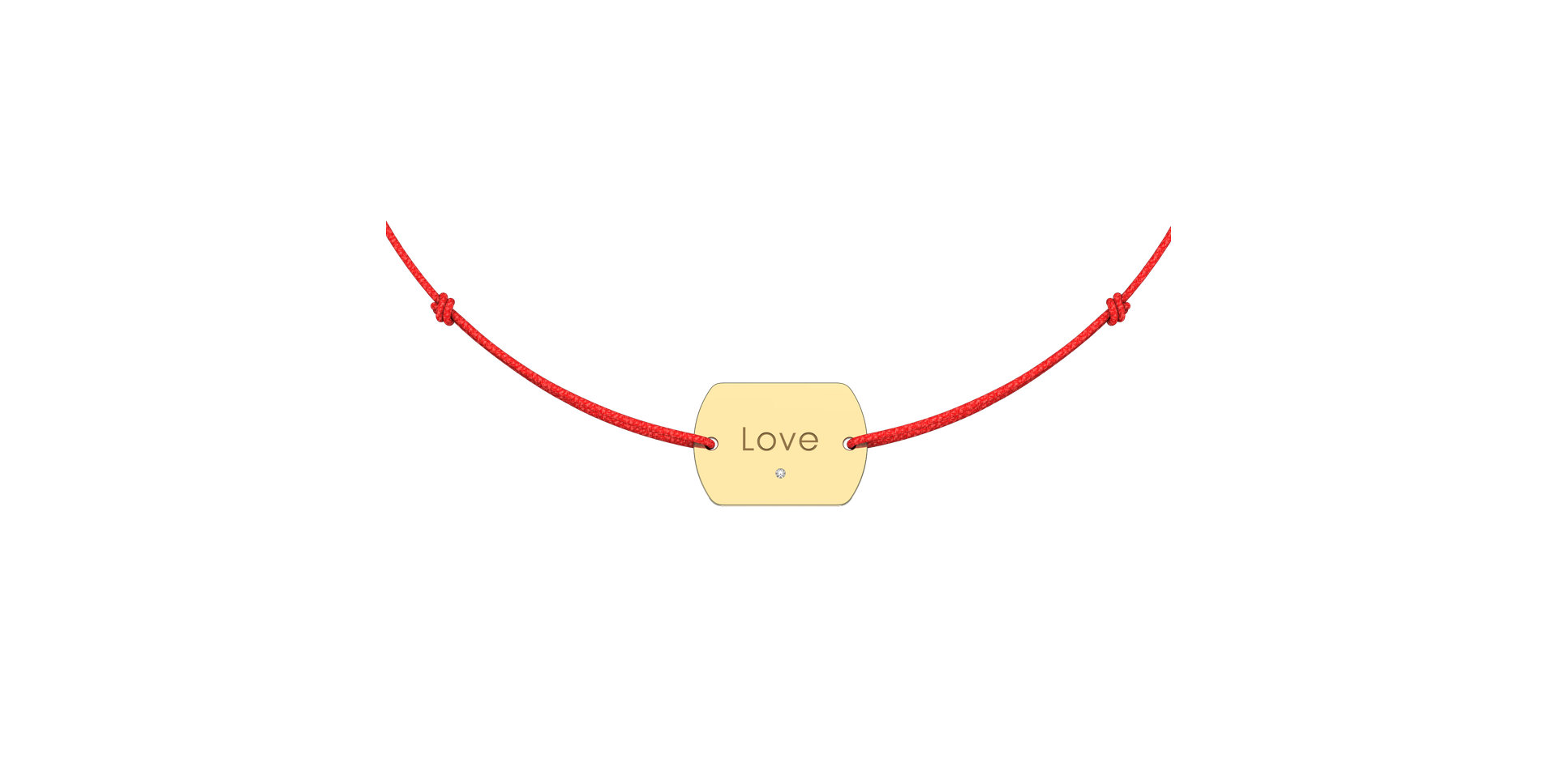 Diamantový náramek se šňůrkou Love Stamp