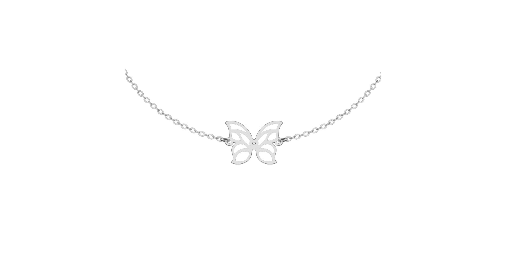 Náramek s diamantem Miracle Butterfly