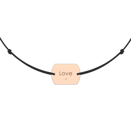 Diamantový náramek se šňůrkou Love Stamp