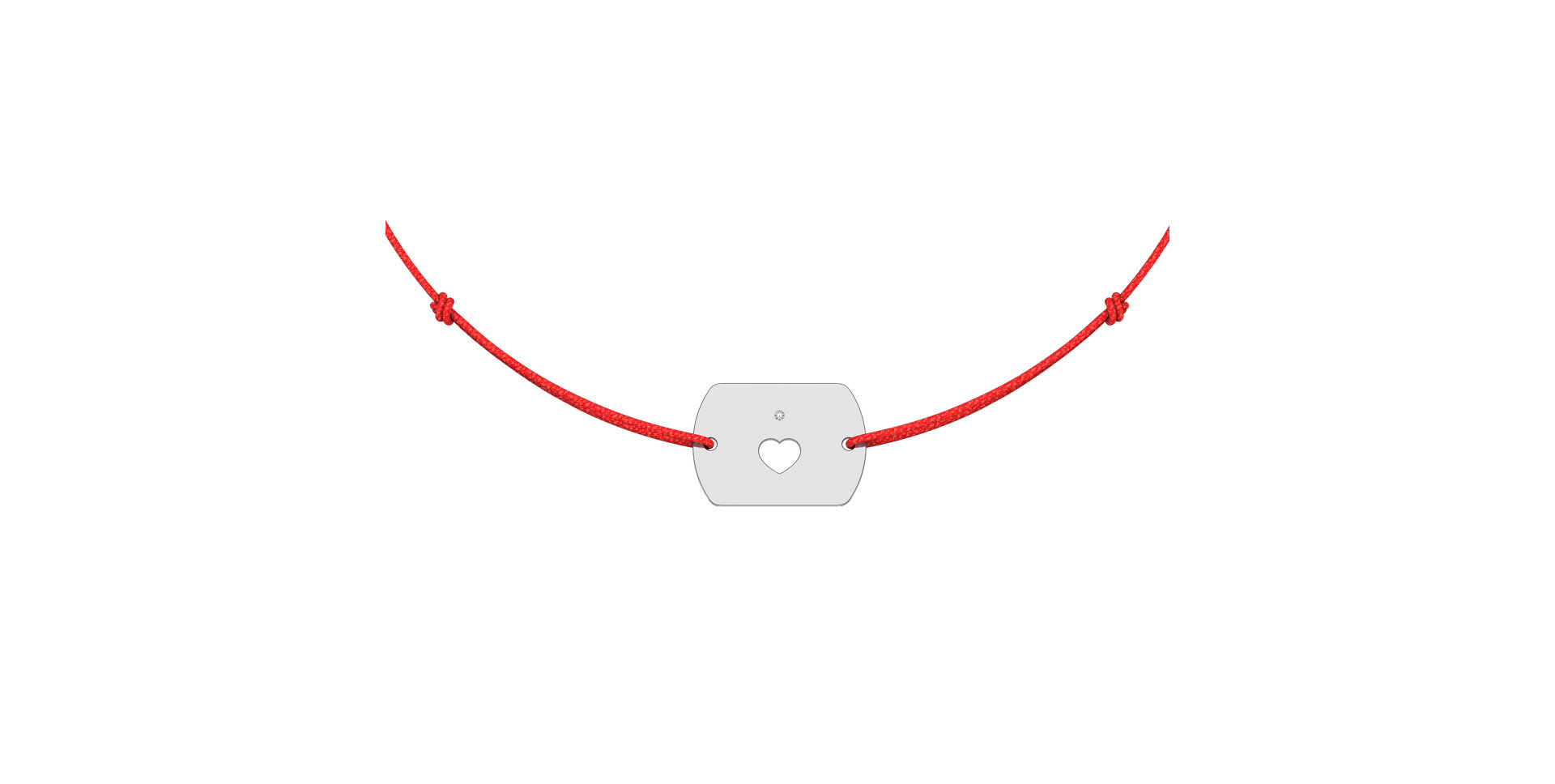 Diamantový náramek se šňůrkou Heart Stamp