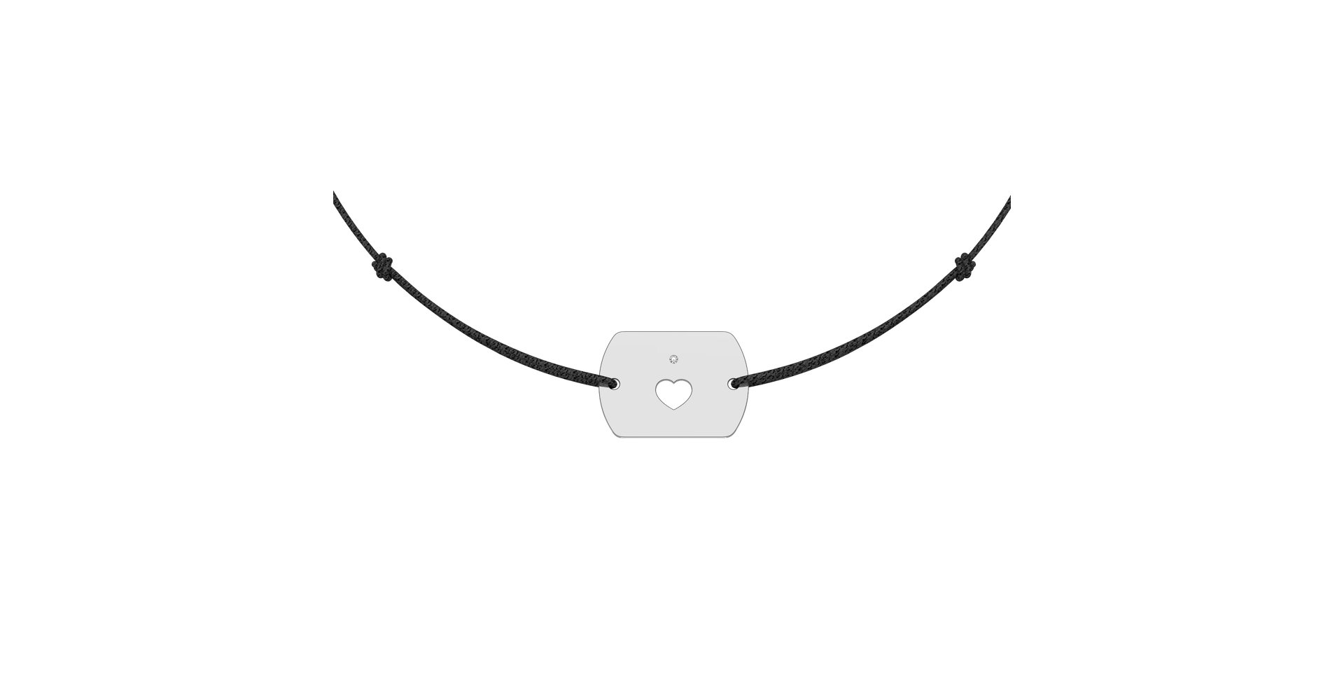 Diamantový náramek se šňůrkou Heart Stamp