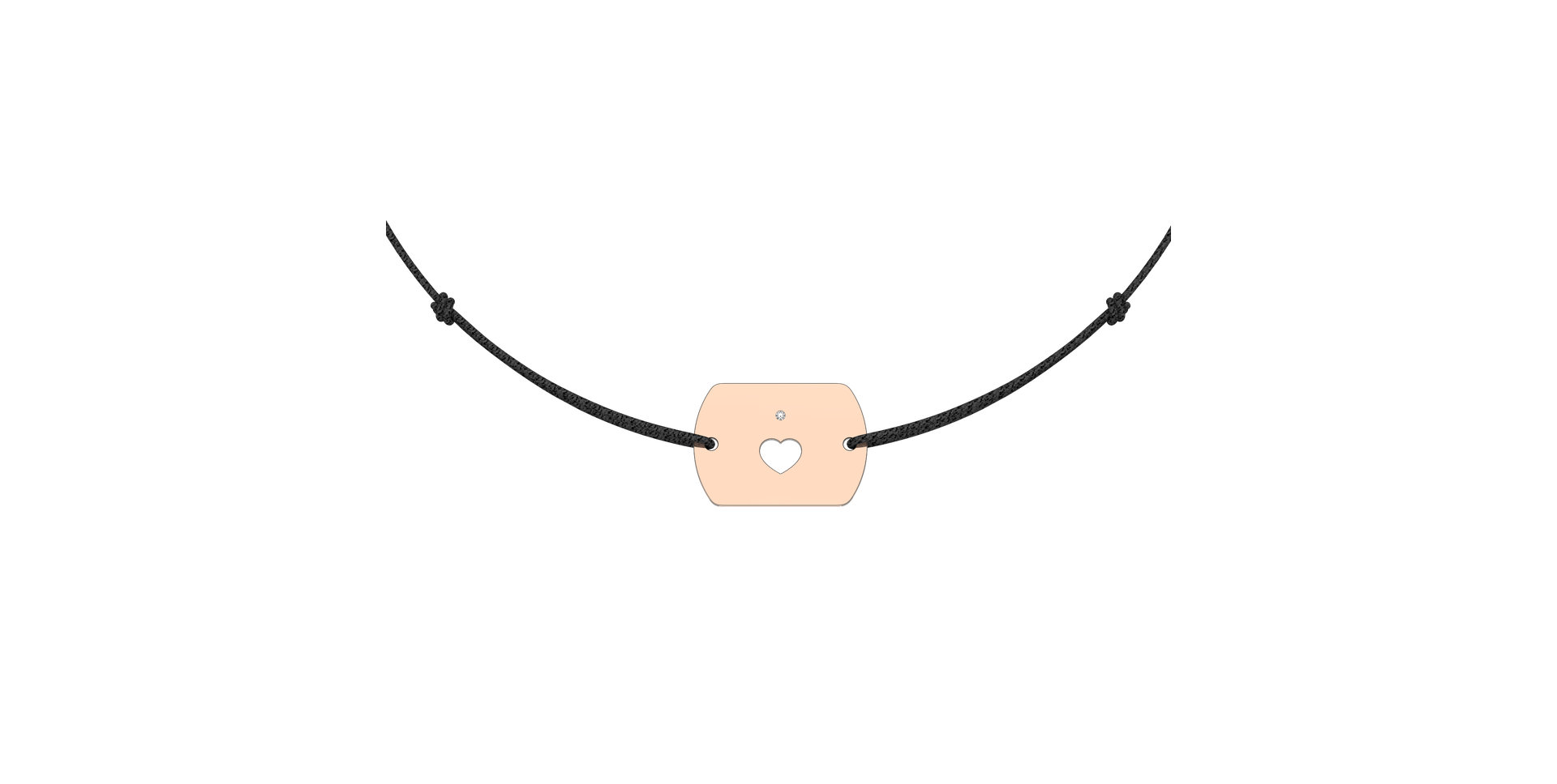 Diamantový náramek se šňůrkou Heart Stamp