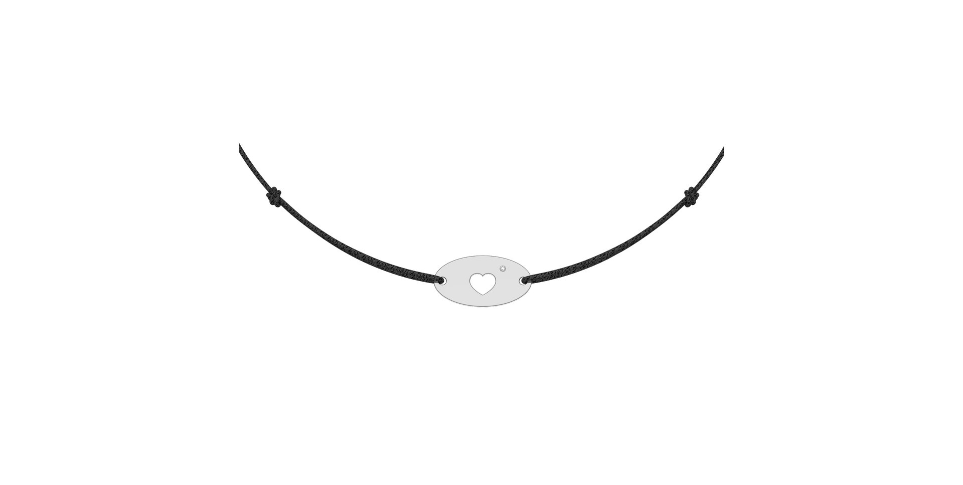 Diamantový náramek se šňůrkou Gold Heart