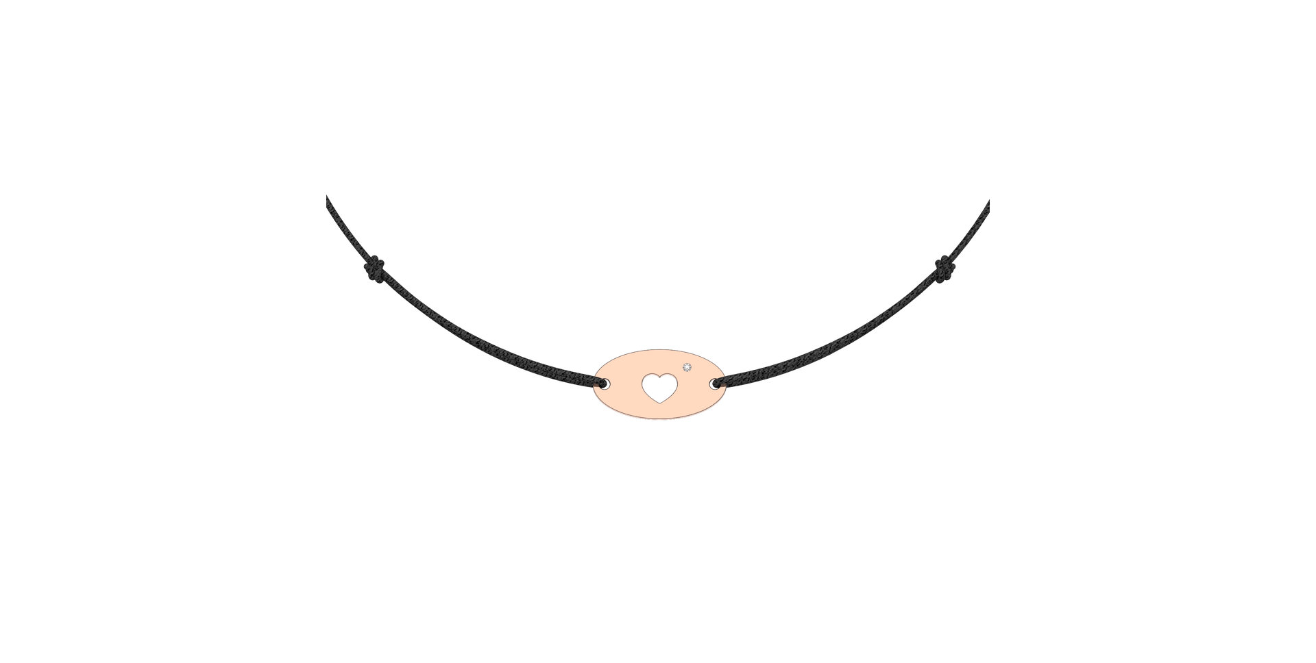 Diamantový náramek se šňůrkou Gold Heart