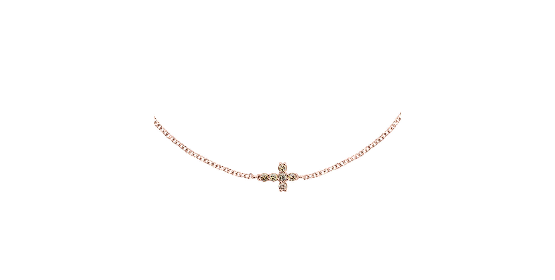 Náramek s hnědými diamanty Shiny Cross