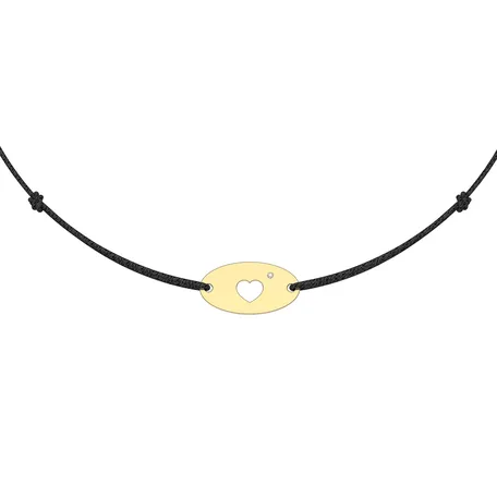 Diamantový náramek se šňůrkou Gold Heart