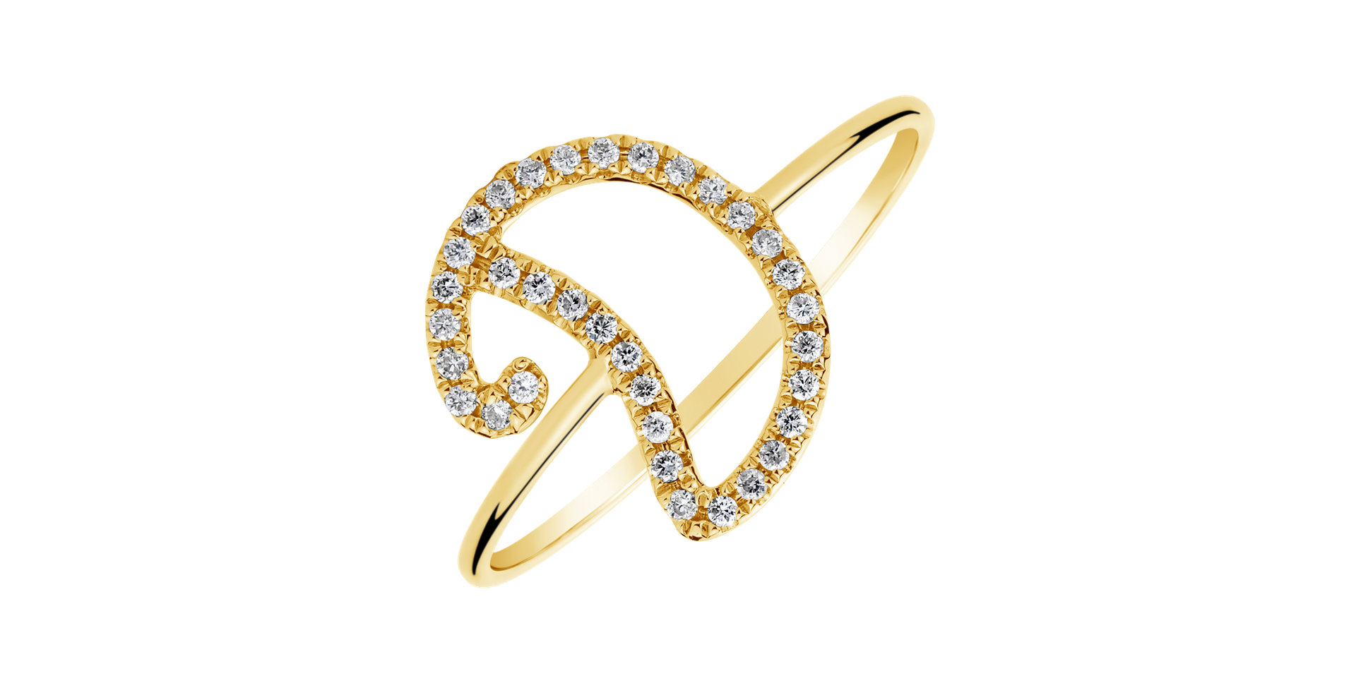 Prsten s diamanty Curly Glittery D