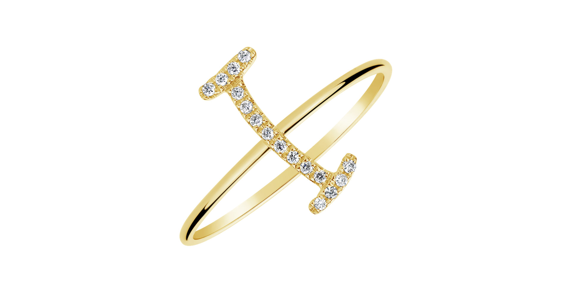 Prsten s diamanty Curly Glittery I