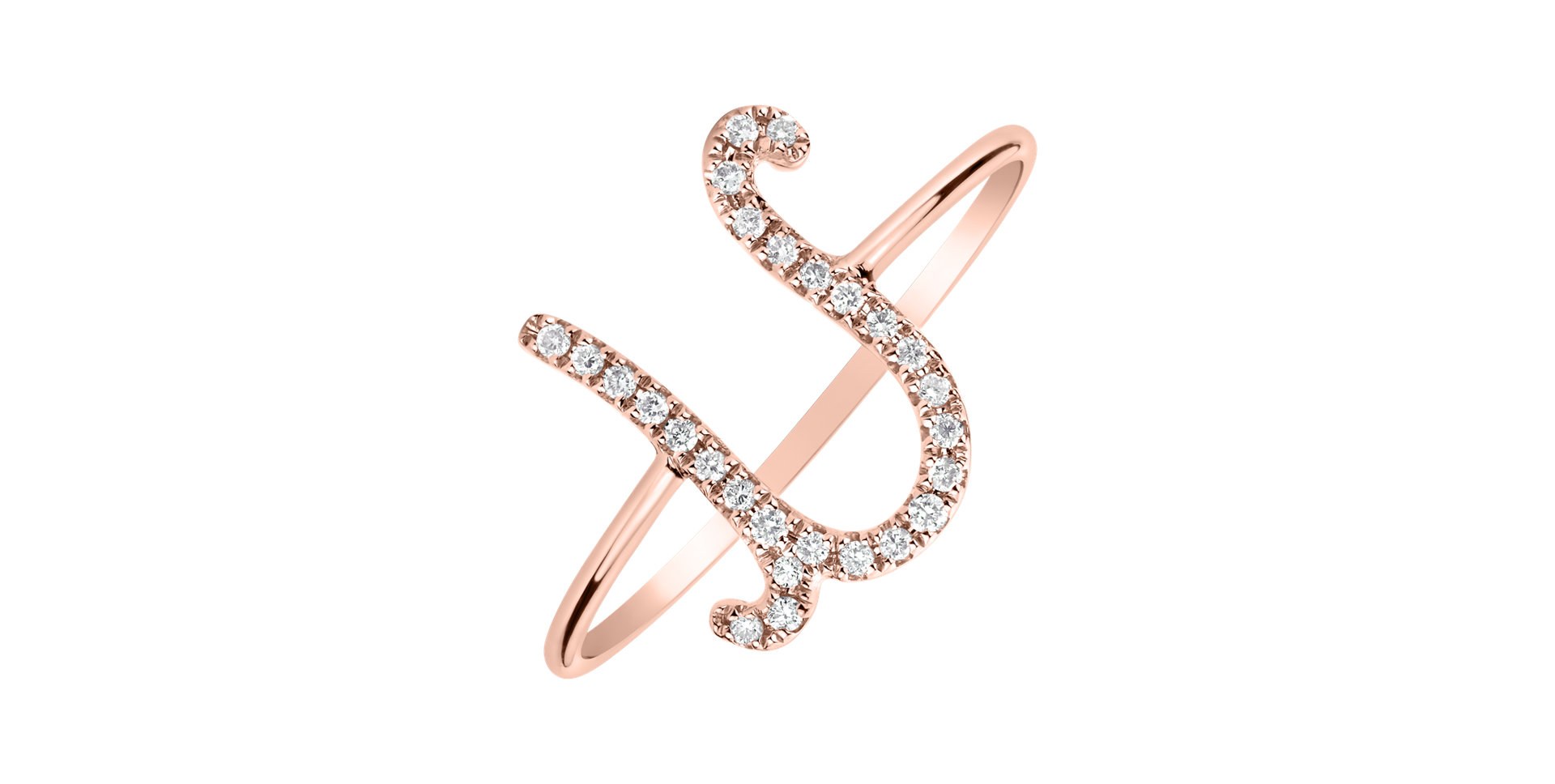 Prsten s diamanty Curly Glittery U