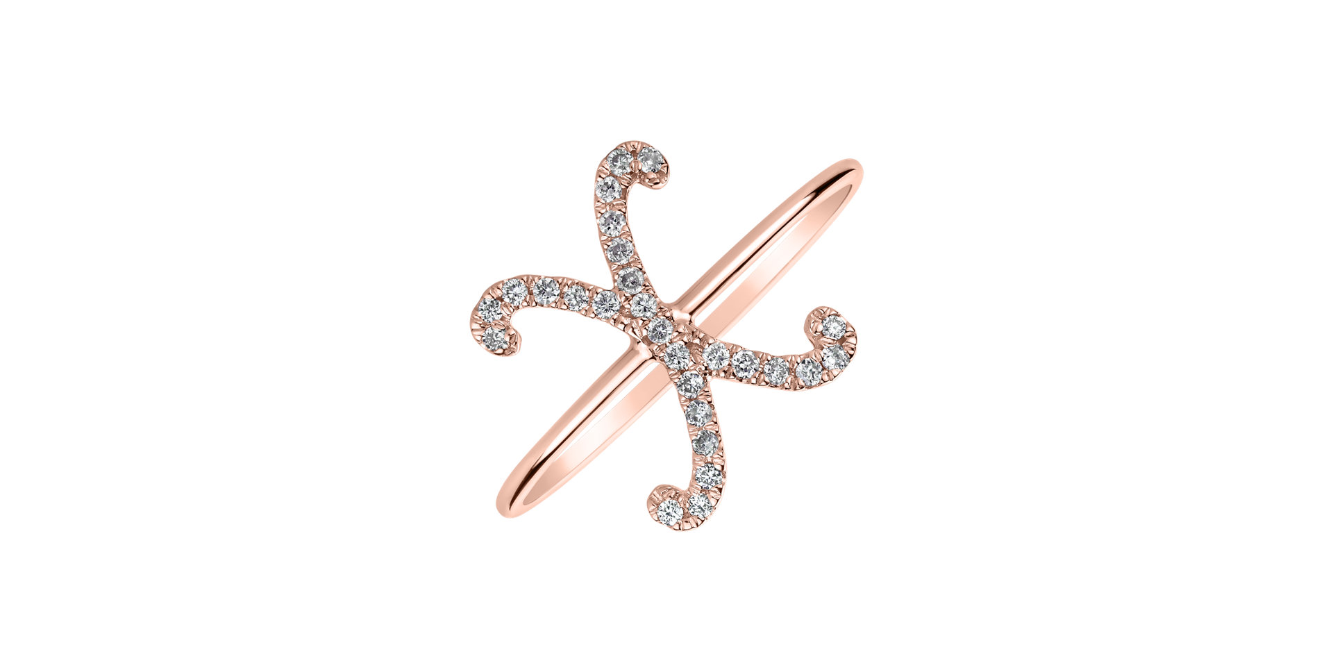 Prsten s diamanty Curly Glittery